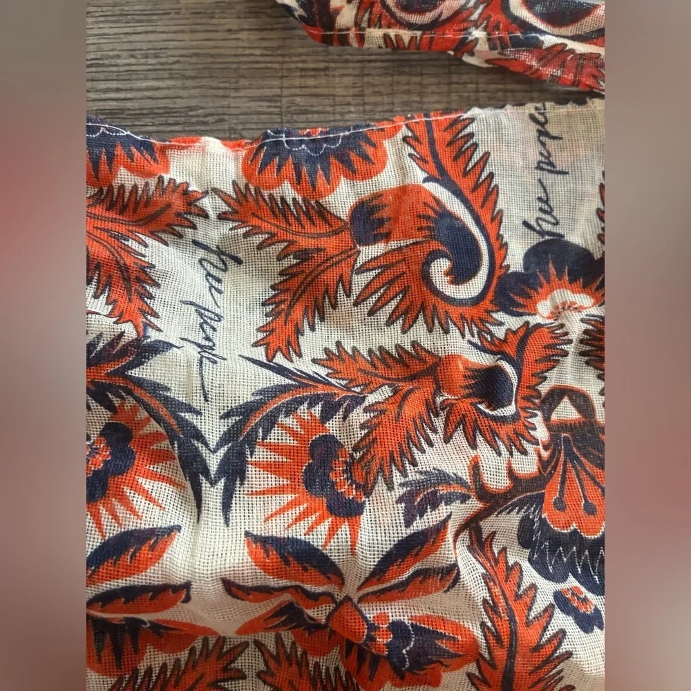 Free People Lot Of 2 Gauze Boho Reusable Shopping Tote Bags Floral